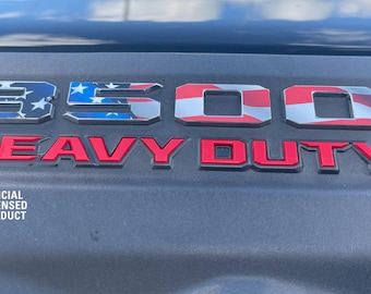 2019-2024 RAM 3500 hood emblem decal sticker overlay USA American Flag PAIR