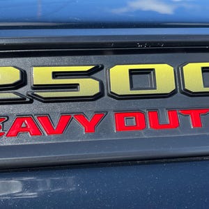 2019-2024 RAM 2500 hood emblem decal sticker overlay YELLOW BLACK set of 2