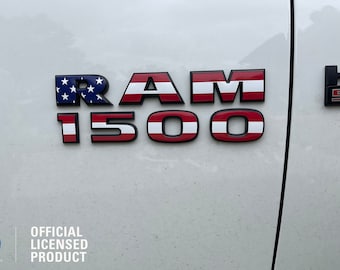 13 14 15 16 17 18 RAM 1500 door 4X4 tailgate emblem overlay USA American Flag Red White Blue