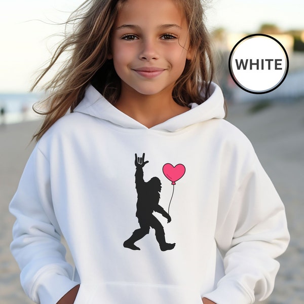 Youth Bigfoot Hoodie Sasquatch Hoodie Valentine Sasquatch Hooded Sweatshirt Bigfoot Valentine Youth Sweatshirt Sasquatch Shirt Youth