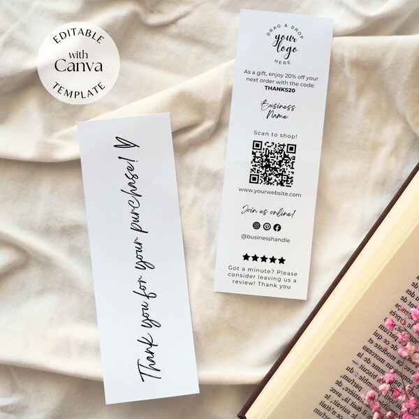 Thank You Bookmark - Etsy