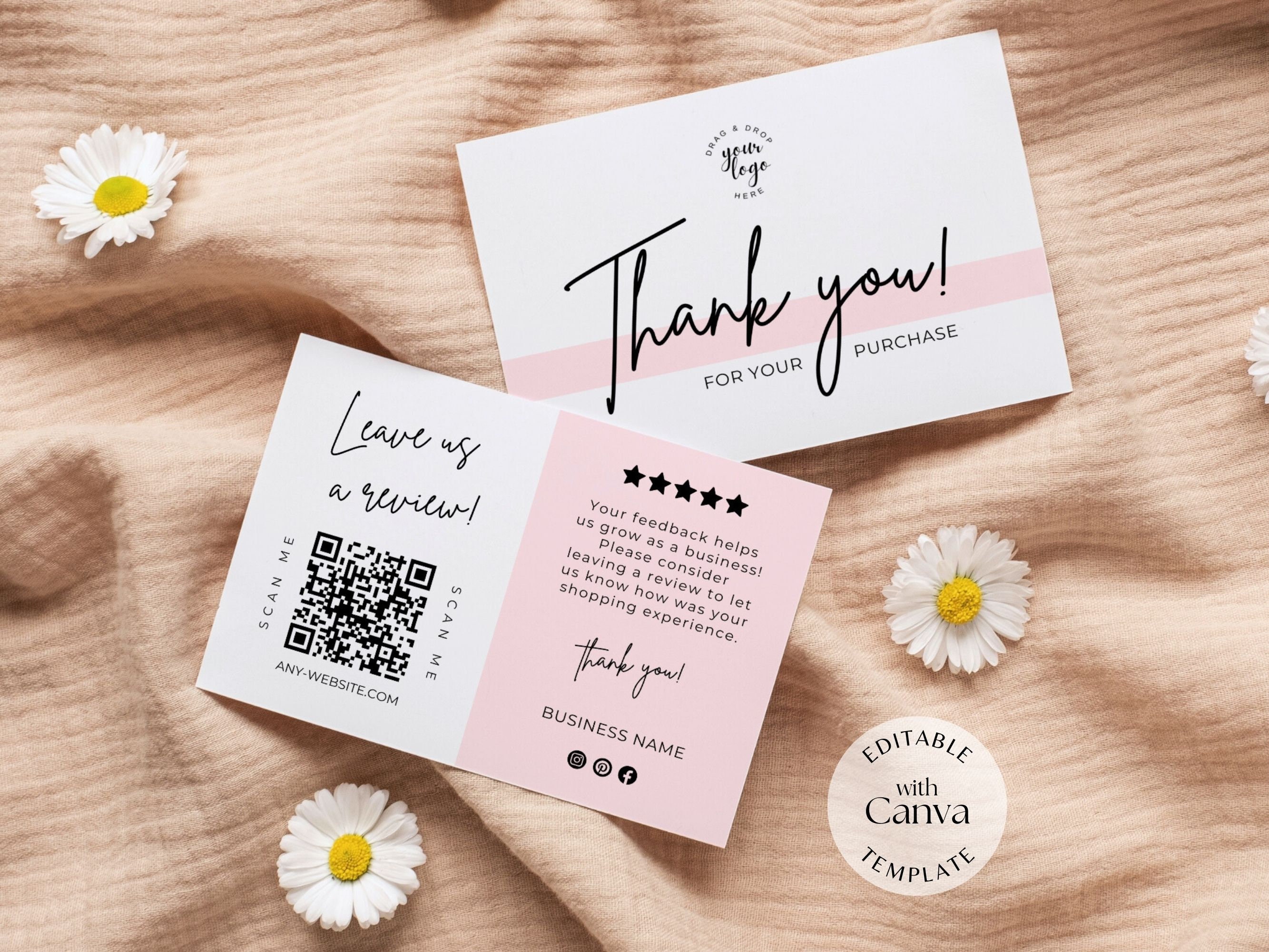 Leave Us a Review Card Template With Qr Code for Business Diy Customer