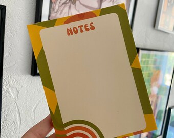 Colorful retro notepad l 50 pages l A6 format I Detachable pages l Daily organization, to do list, task list