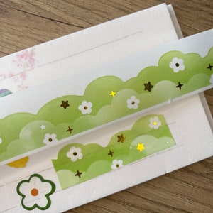 Transparant plakband Zomernacht met een zwarte kat journalistieke artikelen scrapbooking kawaii briefpapier afbeelding 1