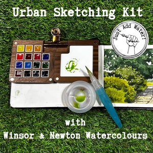 Urban Sketching | Field Kit | Winsor & Newton | wooden palette and sketchbook