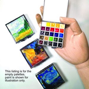 Van Gogh paintings metal watercolour travel palette 25 pans (empty)