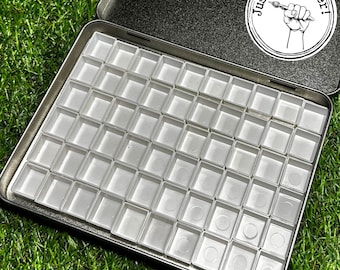 Metal Watercolour Palette Tin: storage for 60 to 104 half pans