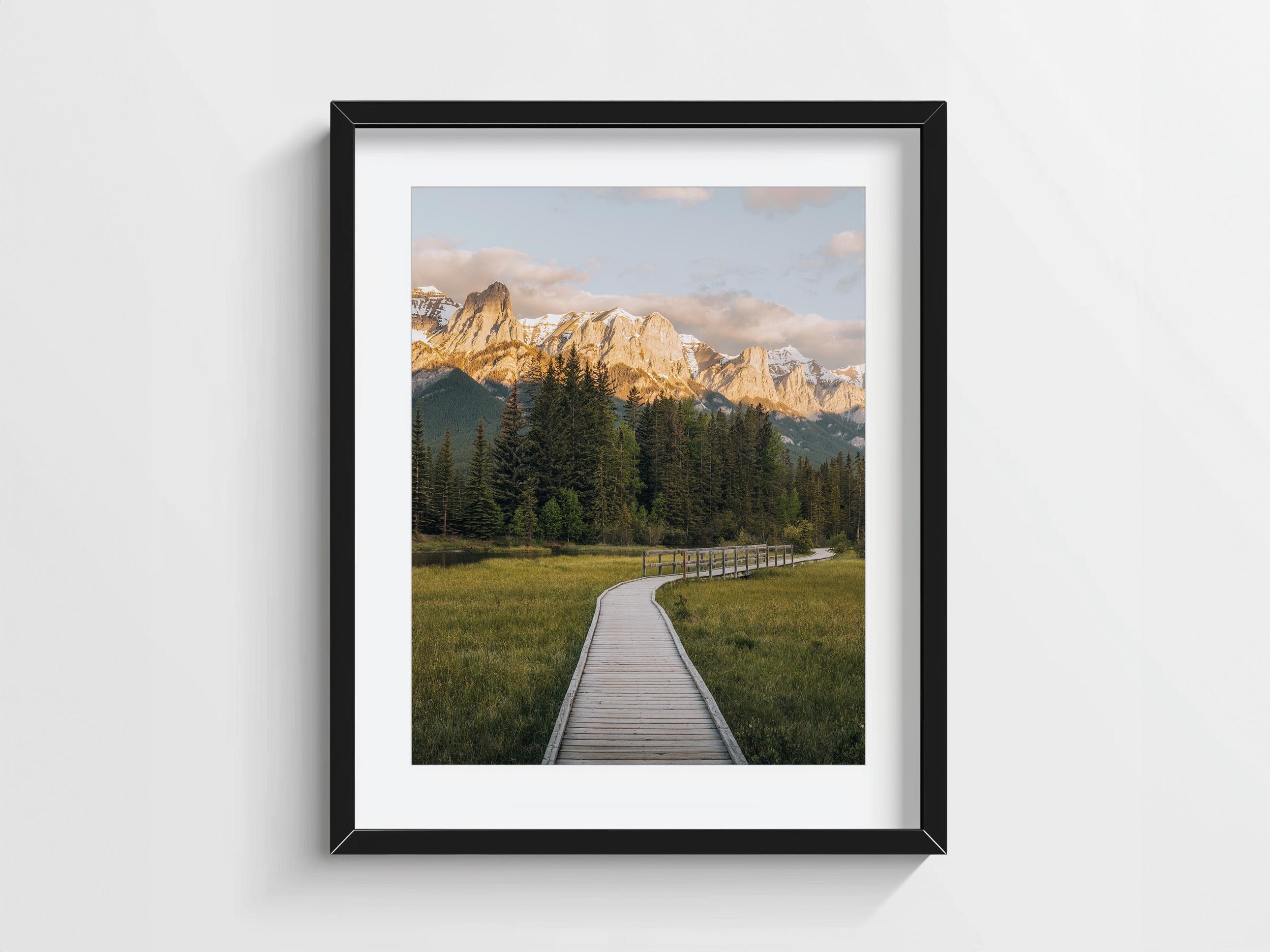 Canmore Boardwalk Print – Rocky Mountains, Alberta Landscape