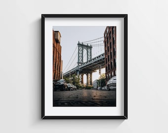 DUMBO Sunrise Photo Print – Manhattan Bridge, Brooklyn Wall Art