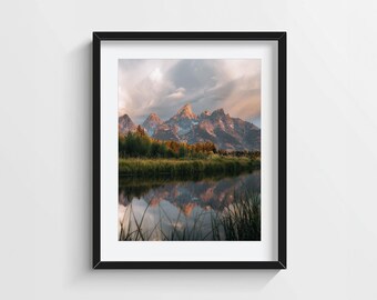 Grand Teton Sunrise Print: Wyoming Mountain Landscape Photo