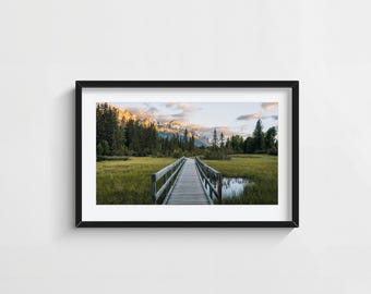 Alberta Mountain Landscape Print, Canmore Sunrise Wall Art, Canadian Rockies Scenery