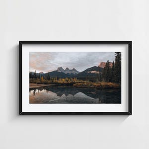 Three Sisters Canmore Print – Canadian Rockies Wall Art, Mountain Landscape Photo, Alberta Nature Decor, Banff Mountain Poster