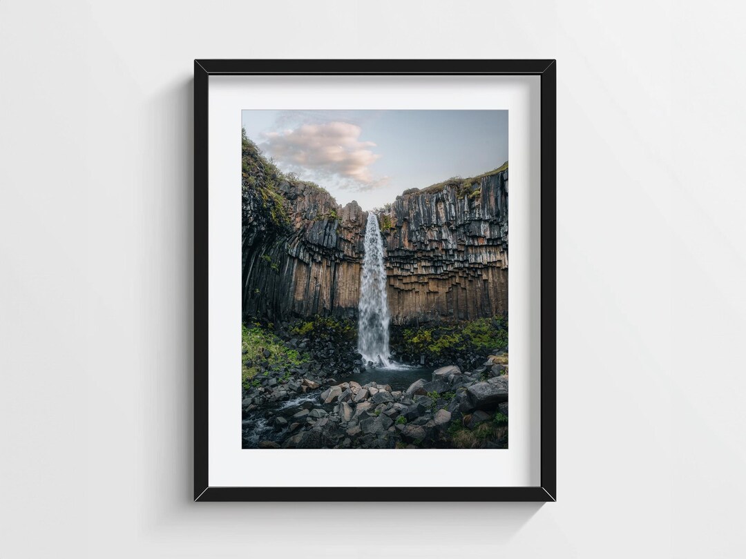 Svartifoss Iceland Waterfall Print – Basalt Column Nordic Wall Art - Etsy