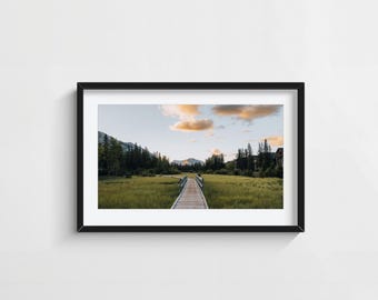 Canmore Boardwalk Sunrise Print – Canadian Rockies Landscape Poster