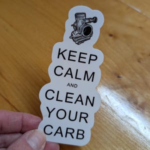 Gardez votre calme et nettoyez vos glucides, autocollant en vinyle de 4 po.