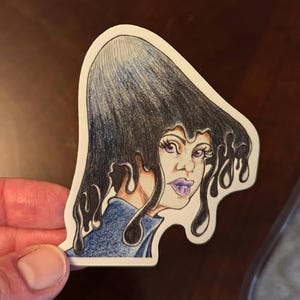 Mushroom Girl - Adesivo in vinile Inky Cap 3"