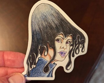 Mushroom Girl - Inky Cap 3" naklejka winylowa