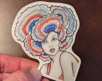 Mushroom Girl - Turkey Tail 3" Vinyl Sticker