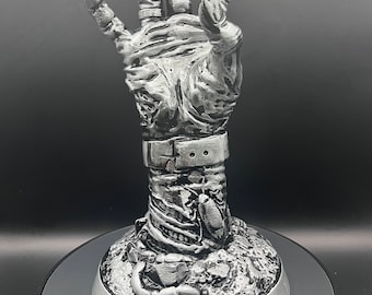 Zombie Hand Controller Stand – Silver Finish, Gaming Desktop Decor