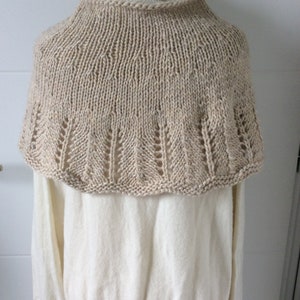 Lace shoulder cover, alpaca/wool, beige image 2