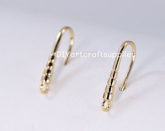 6 pcs lot gold plated brass earrings hooks earrings findings, DIY earrings accessories, jewelry making supply