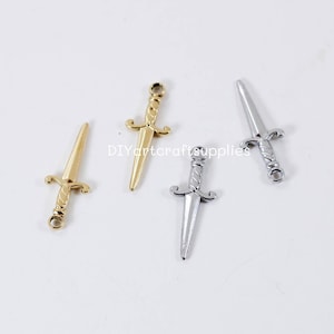 4 pcs lot stainless steel sword pendant charms for DIY jewelry making, earrings findings, high quality stainless steel jewelry supplies