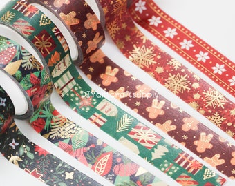 21 Stück Set Weihnachten Gleit Washi Tapes, Urlaub Dekobänder für Geschenkverpackungen, Kartenherstellung, Scrapbooking