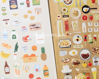 かわいい食べ物ステッカー、スクラップブックプランナーステッカー