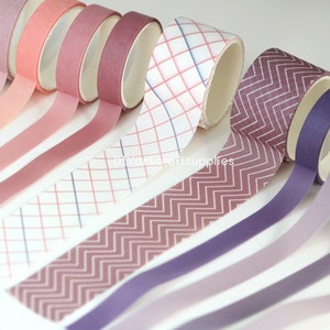 Zestaw 10 sztuk podstawowych kolorów i wzorów taśmy washi, ciepła neutralna taśma washi do sztuki papierowej, geometryczne wzory taśmy washi, taśmy dekoracyjne
