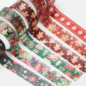 21 pcs set Christmas gliding washi tapes, holiday decorative tapes for gift wrapping, card making, scrapbooking