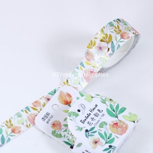 Goudfolie washitape met bloemenpatroon, botanische bloem en bladeren decoratieve washitape voor scrapbooking, papierkunst, lijstdecoratie