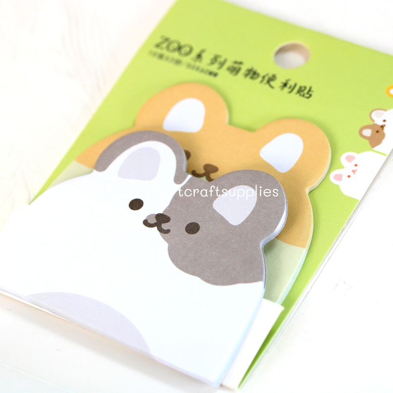 Cute Animal Sticky Notepads, Rabbit Sticky Notepads, Bear Sticky ...