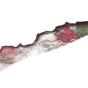 Burned map washi tape, die cut old burning map washi tape, scrapbooking ephemera washi tape,  3.5 cm x 2 m