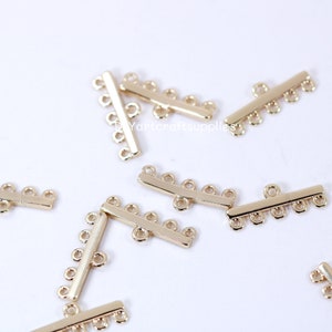 6 pcs lot high quality 18k gold plated brass bars connectors with multi holes charms, bar connectors for DIY jewelry, earrings findings