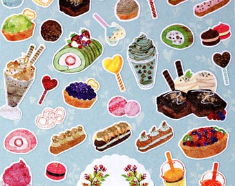 Pegatinas de helados dulces, pegatinas de postres Kawaii, pegatinas de dulces para scrapbooking, creación de tarjetas y decoración.