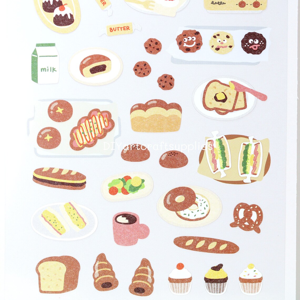 Bread Rusk Sticker Bread and Dessert Food Sticker Sheet, Bakery Bread Stickers, Dessert ...