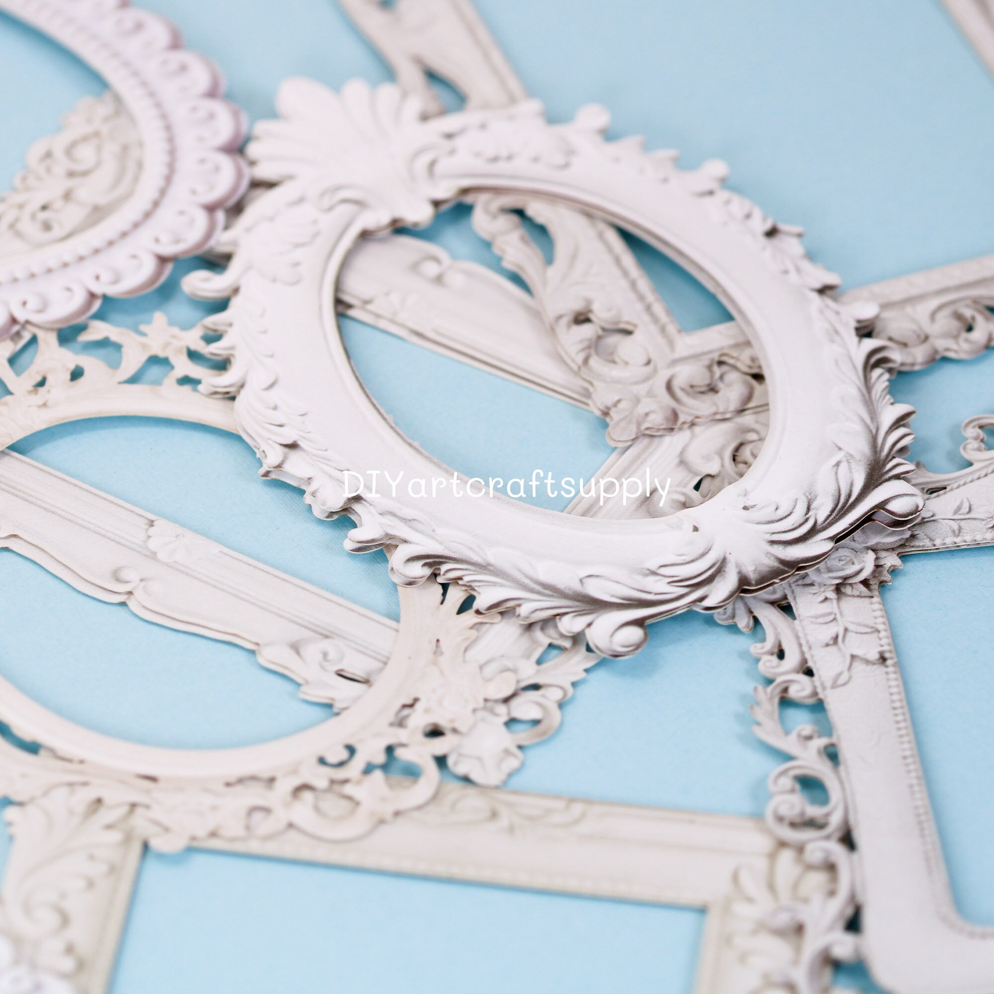 10 Pcs Pack White Roman Paper Picture Frame and Mirror Frame, Cardstock ...