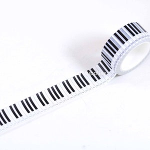 Piano washi tape, music keyboard pattern washi tape rolls, decorative music washi tape rolls