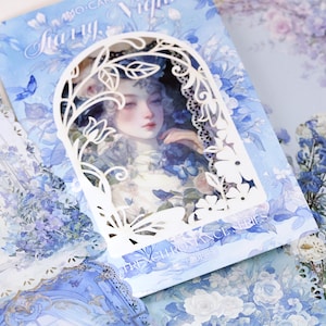 10 peças de papéis de papelaria para scrapbook, papel de fundo de menina e flores para carta escrita à mão, papéis de efêmeras para scrapbook