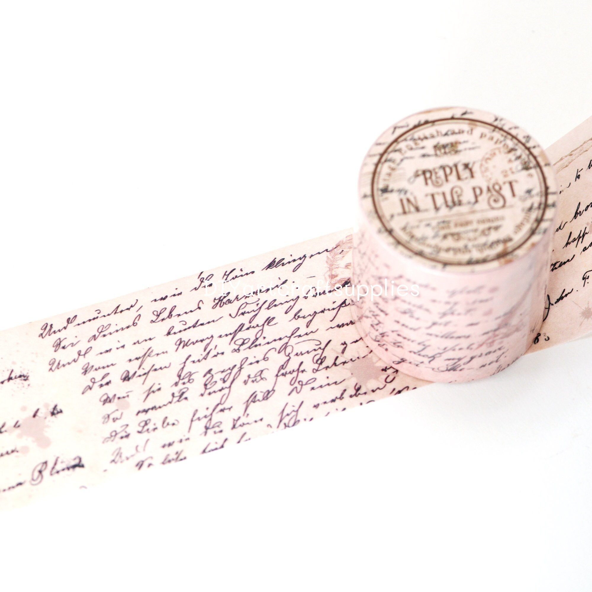 Poetic Handwriting Letter Washi Tape Roll, Scrapbooking Vintage