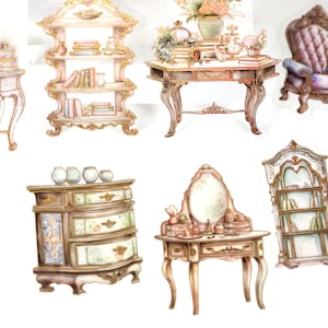 20 piezas de pegatinas doradas para muebles victorianos, pegatinas holográficas para muebles con láser, pegatinas vintage para tocadores para álbumes de recortes