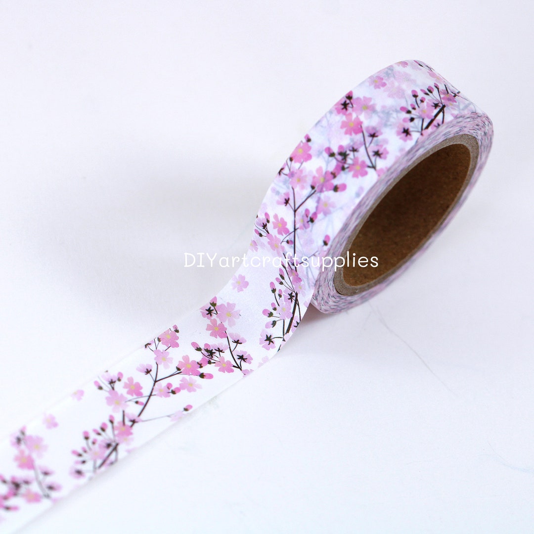 Pink Cherry Blossom Washi Tape, Scrapbooking Tape, Floral Branch Design ...