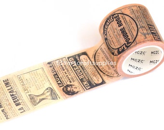 Old newspaper washi tape roll, scrapbooking vintage old newspaper collage washi tape rolls, scrapbooking ephemera tapes 40 mm x 8 m