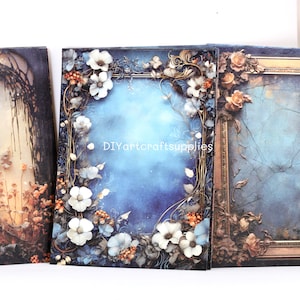 30 unidades de papelaria para scrapbook com moldura floral enferrujada, papéis para recordações de scrapbook, papéis decorativos para cartas, 4 x 5,5 pol.