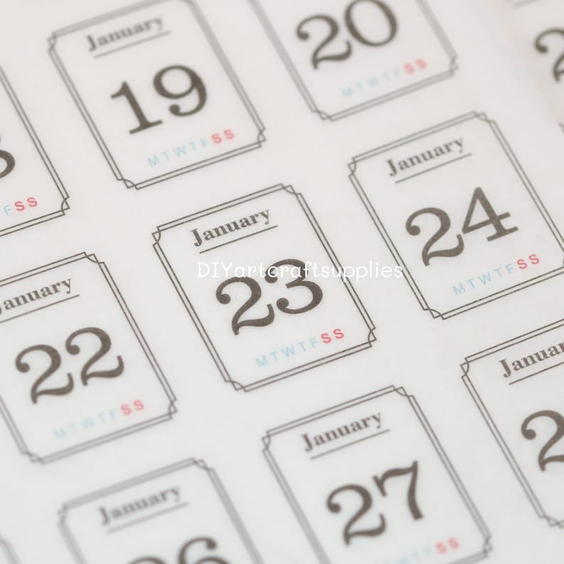 Date Box Sticker 365 Day Date Stickers for Planners, Date Sticker Labels, Diary Stickers ...