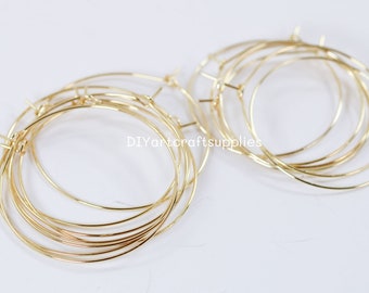 Arracadas Oro 14K Italia Orecchini A Cerchio In Oro 14k Liscio Tondo - Made In Italy, Senza Fine, Diametro 2mm, Regalo Perfetto Orecchini Cerchio Oro 14k