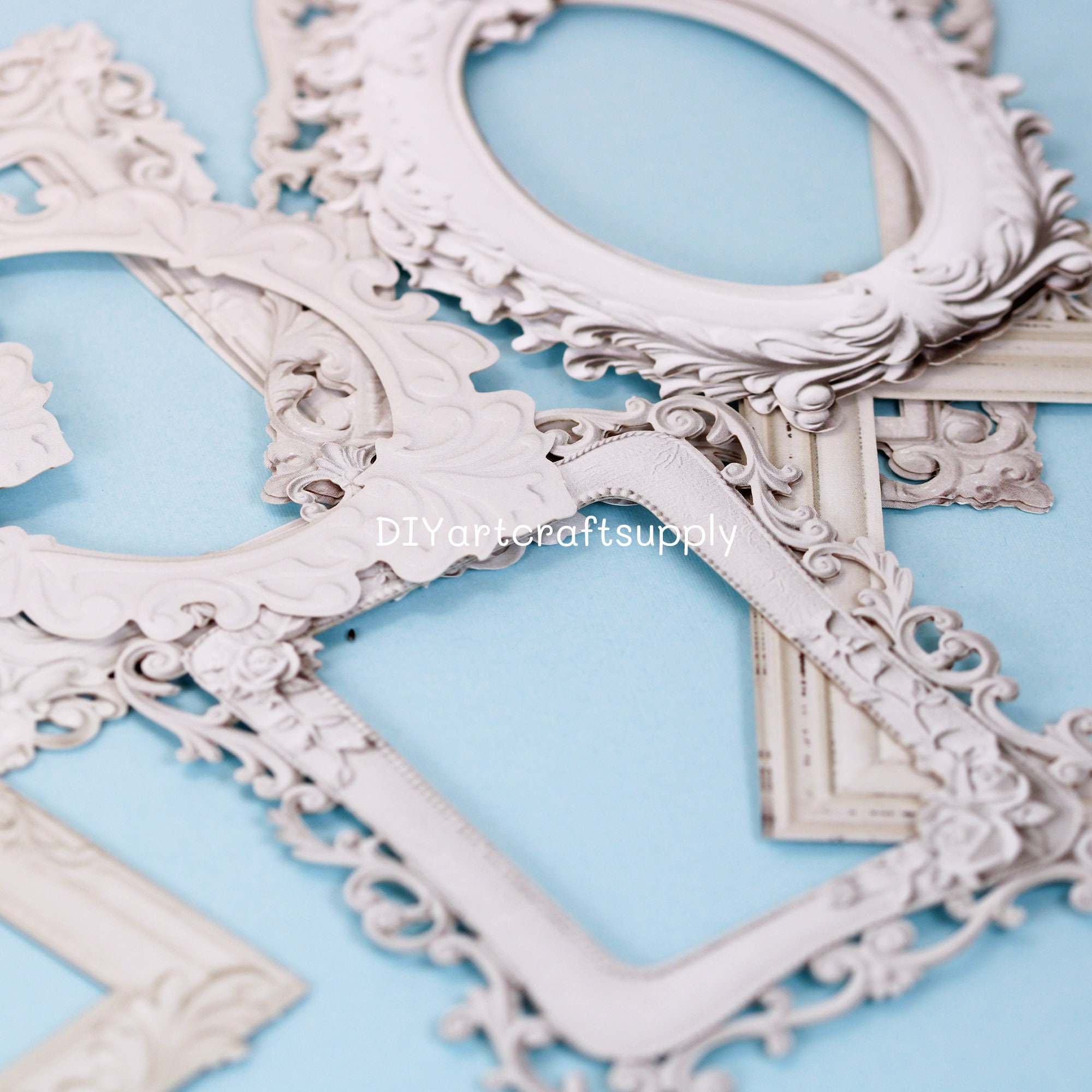 10 Pcs Pack White Roman Paper Picture Frame and Mirror Frame, Cardstock ...