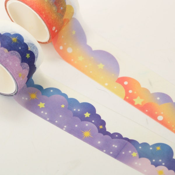 Dreaming cloud washi tape, fantasy cloud decorative tape for DIY scrapbook making, Children illustration project, 2.8 cm x 3 m roll