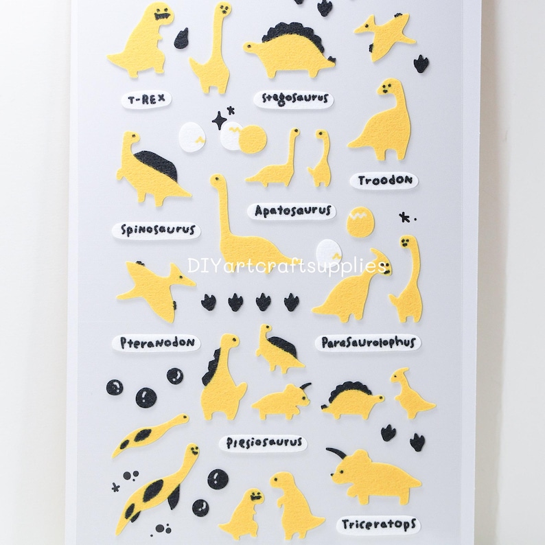 Cute Dinosaur Sticker Sheet, Scrapbooking, Card Making - Etsy