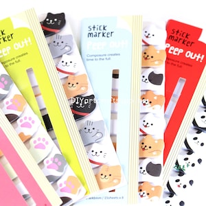 Dog and cat paw cute divider notepads, tiny animal notepads, peep out cat paw notepads, cute peed out dog, cat, panda note pad